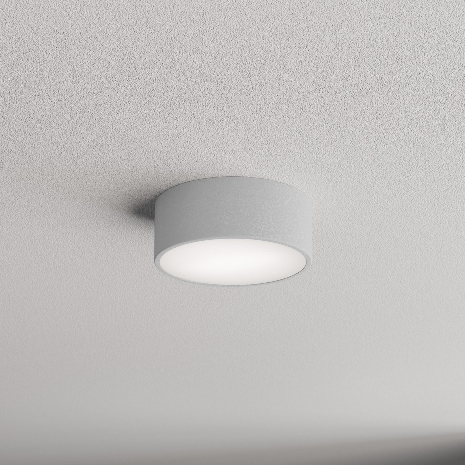 Deckenlampe Cleo 200, grau, Sensor, IP54, Ø 20 cm, Metall