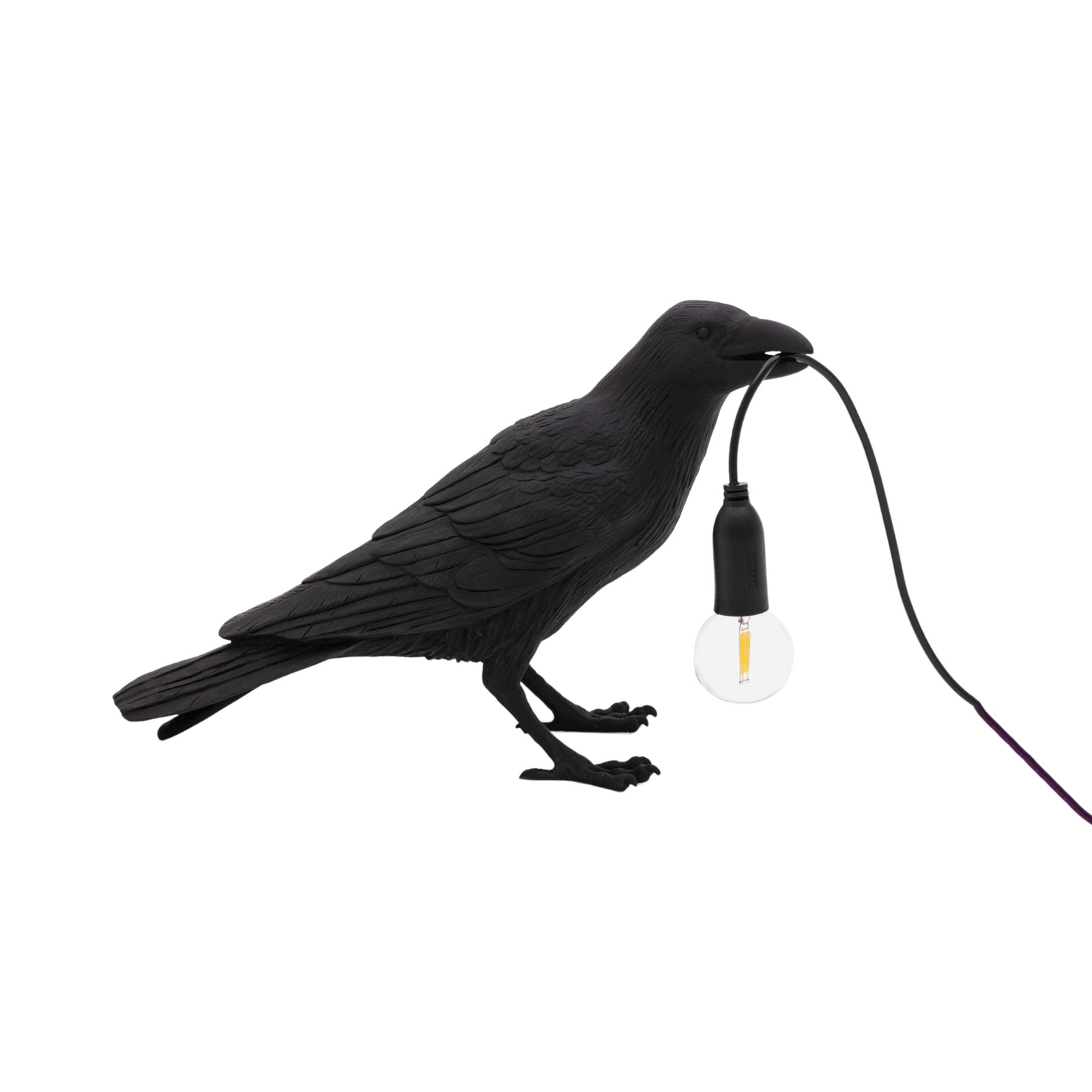 LED-koristeterassivalo Bird Lamp, odottava, musta