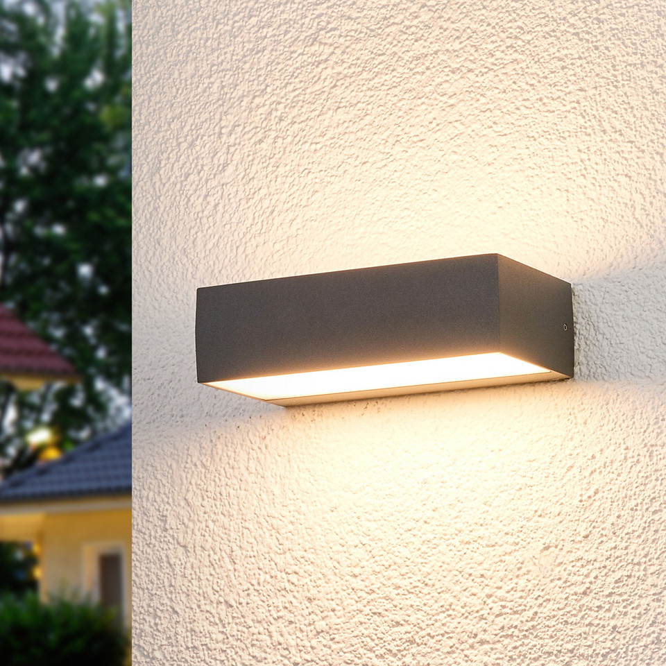 Lucande Lissi Utomhus Vägglampa IP54, grå från Lucande