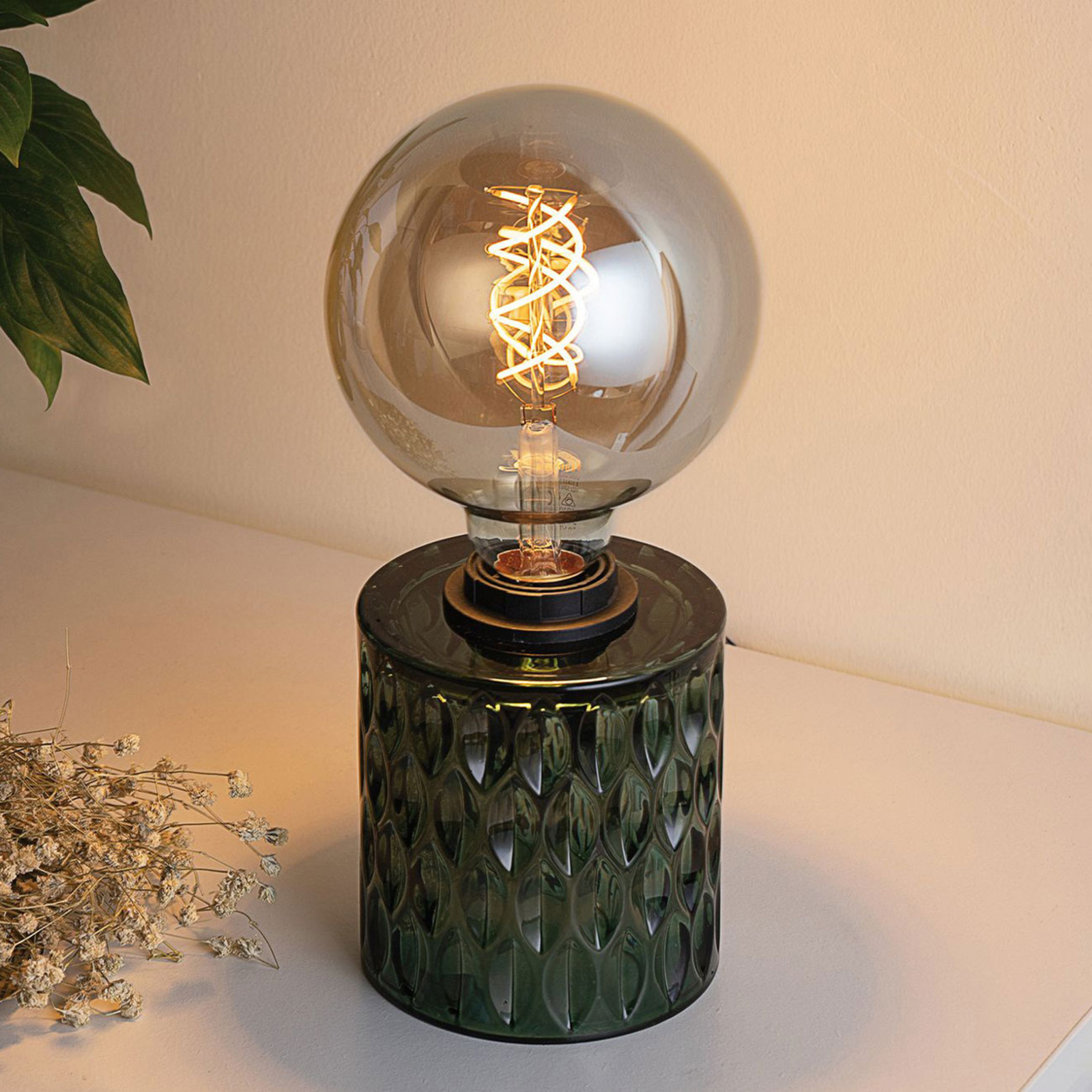 Pauleen Crystal Magic bordslampa av grönt glas