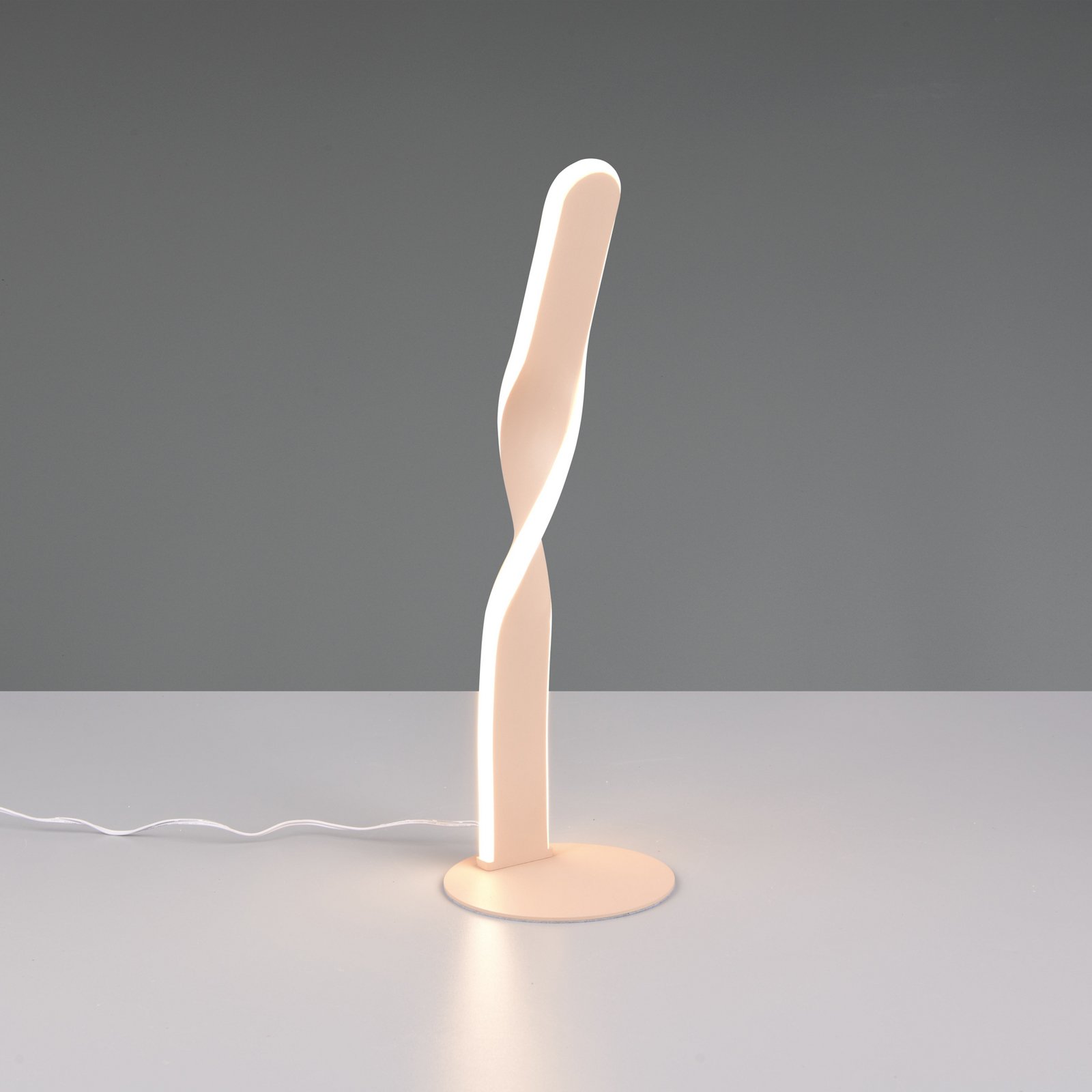 Lampe de table LED Ginko, sable, métal, hauteur 40,5 cm