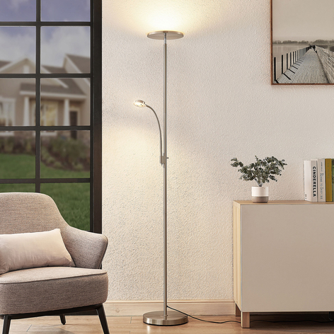Lindby Kavi LED-Deckenfluter mit Leselicht, rund
