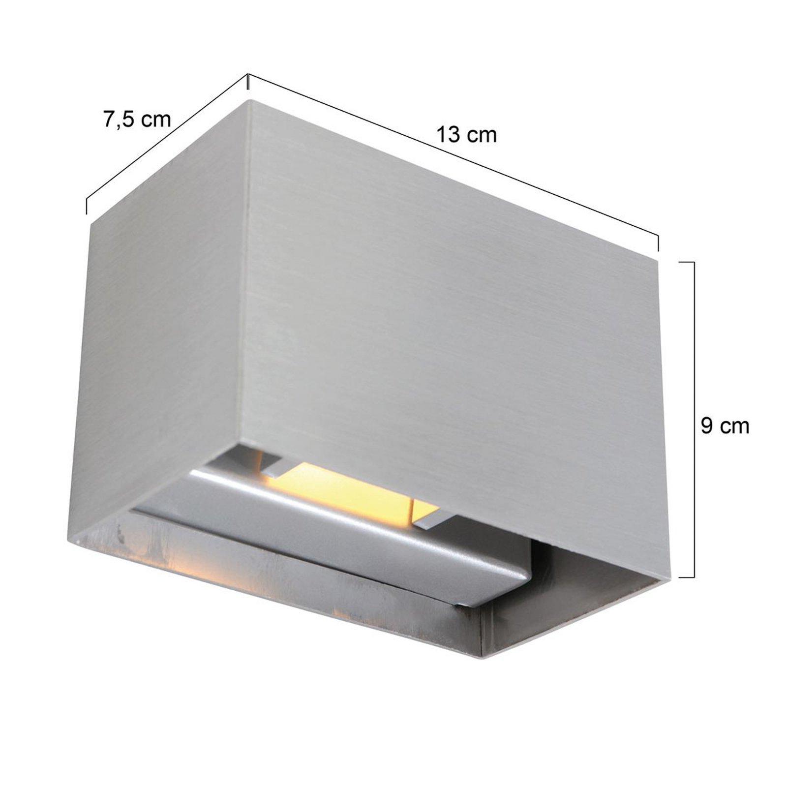 LED wall light Muro 3365, steel grey, angular, G9, 2,700 K