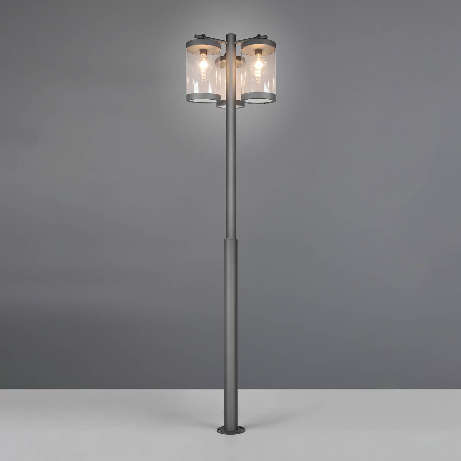 Außenleuchte Sambesi, H 240 cm, anthrazit, Dämmerungssensor günstig online kaufen