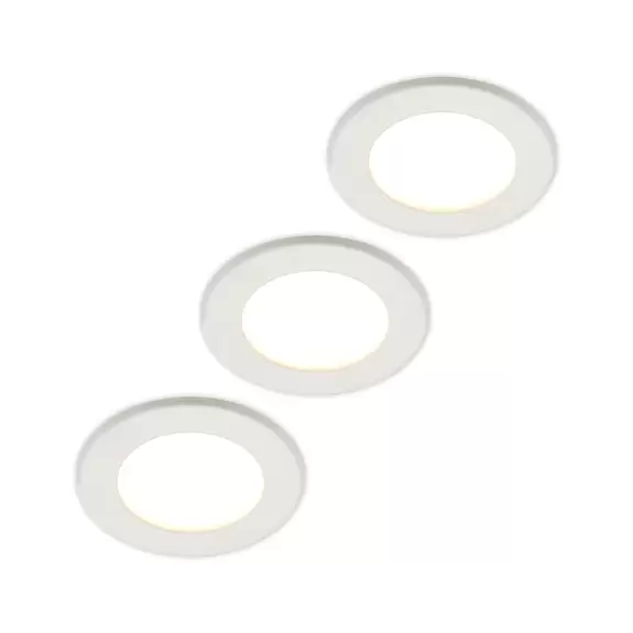 Lampenwelt Prios LED-Einbaulampe Cadance, weiß, 11,5cm, 3er, dimmbar