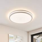 LED-taklampe Arnim i hvitt og rund form
