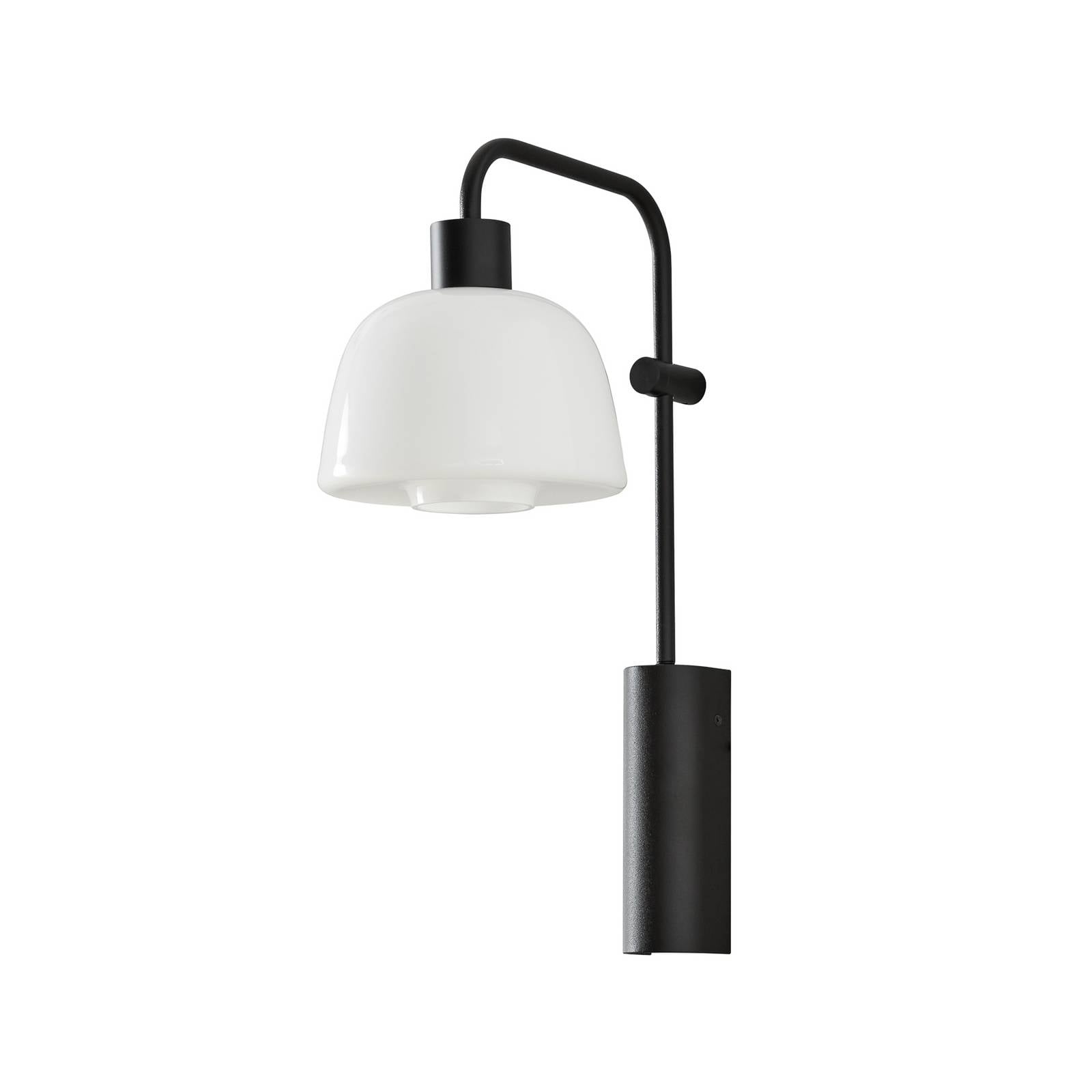 Bover LED-Wandlampe Drep A/04, weiß, Glas, schwarz, 2.700 K