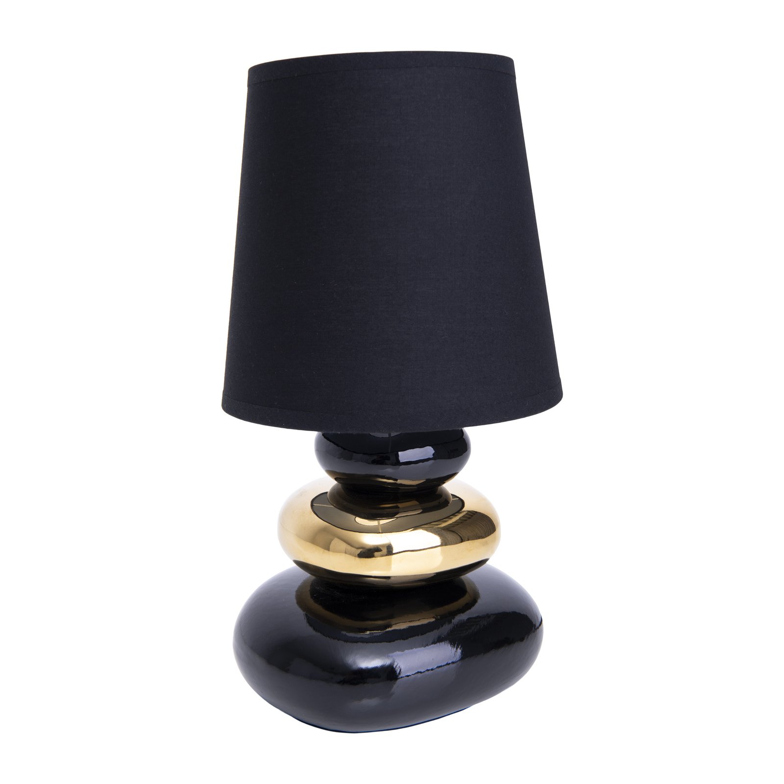 Lampe table Stoney, pied céramique abat-jour tissu