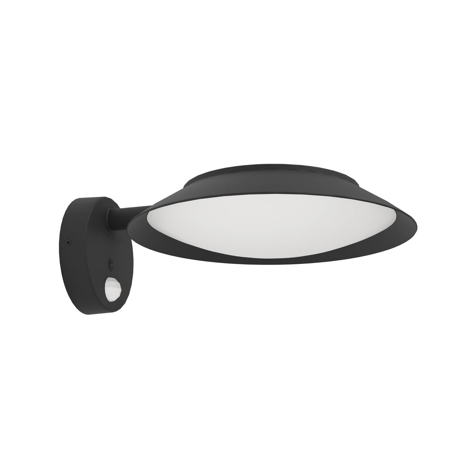 LED-vägglampa Cerrisi, bredd 10,5 cm, svart, sensor