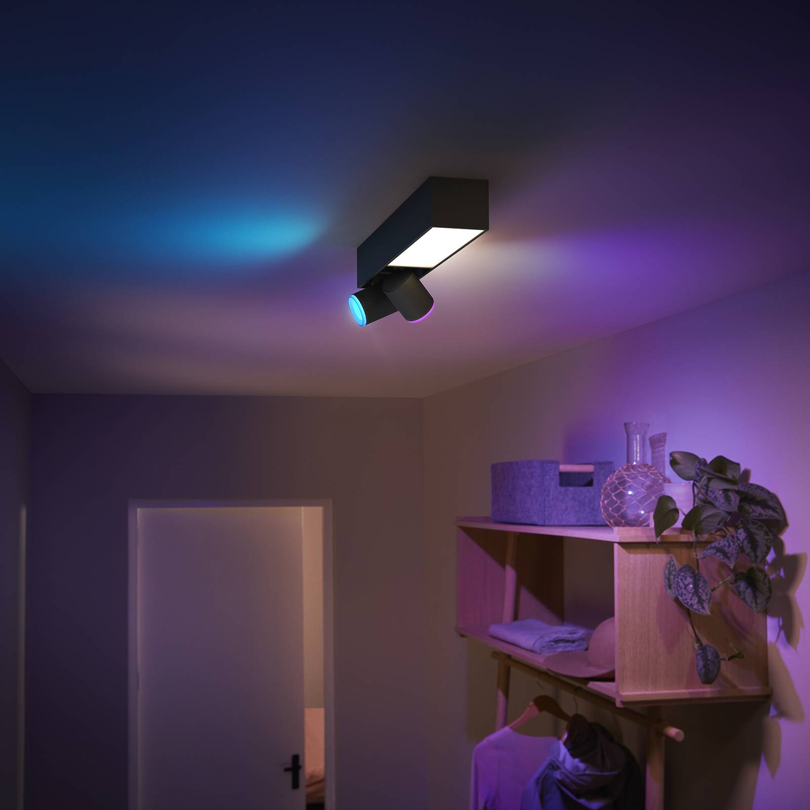 Philips Hue LED-Deckenspot Centris schwarz 2-flammig RGB CCT günstig online kaufen