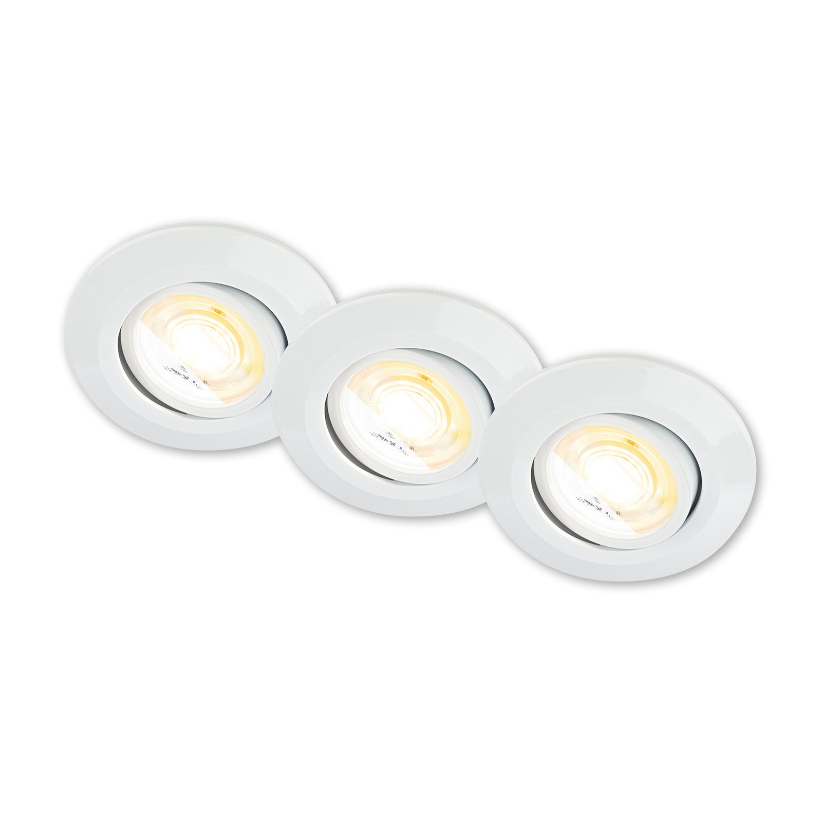 Klira candeeiro de embutir LED, branco, giratório, regulável, 3 unidades