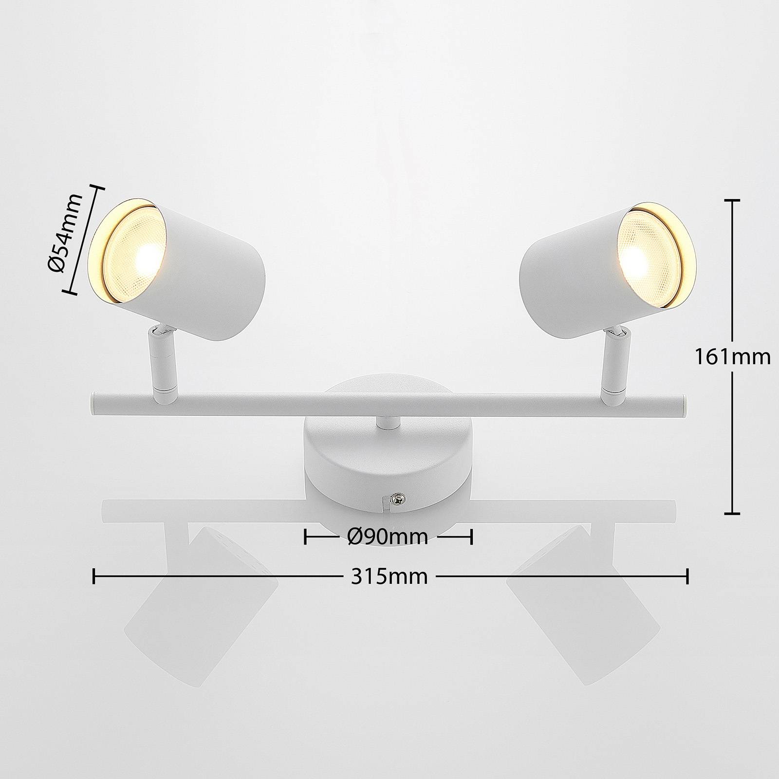 ELC Tomoki lampa sufitowa, biała, 2-punktowa