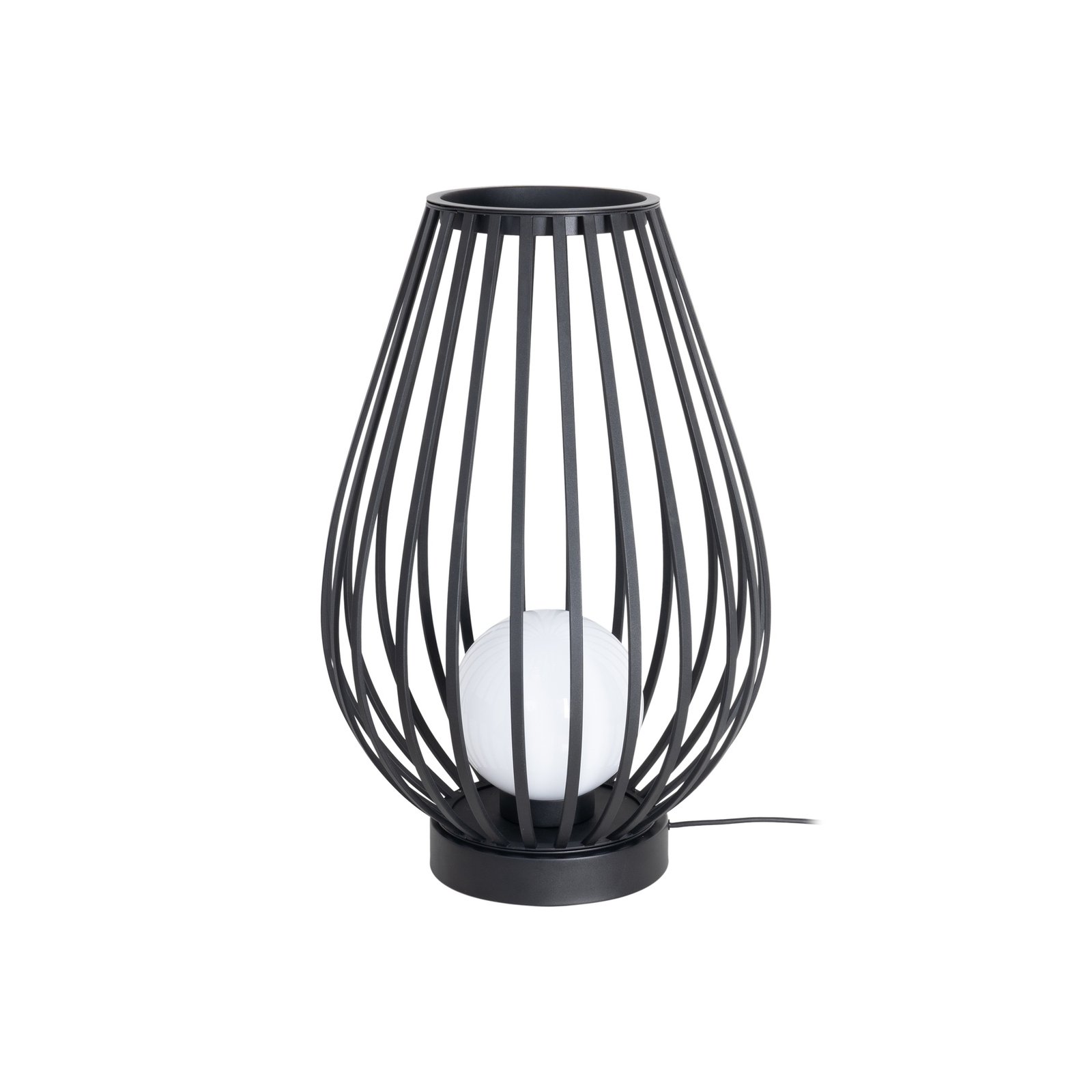 Lucande terraslamp Marrin, zwart, metaal, kooi