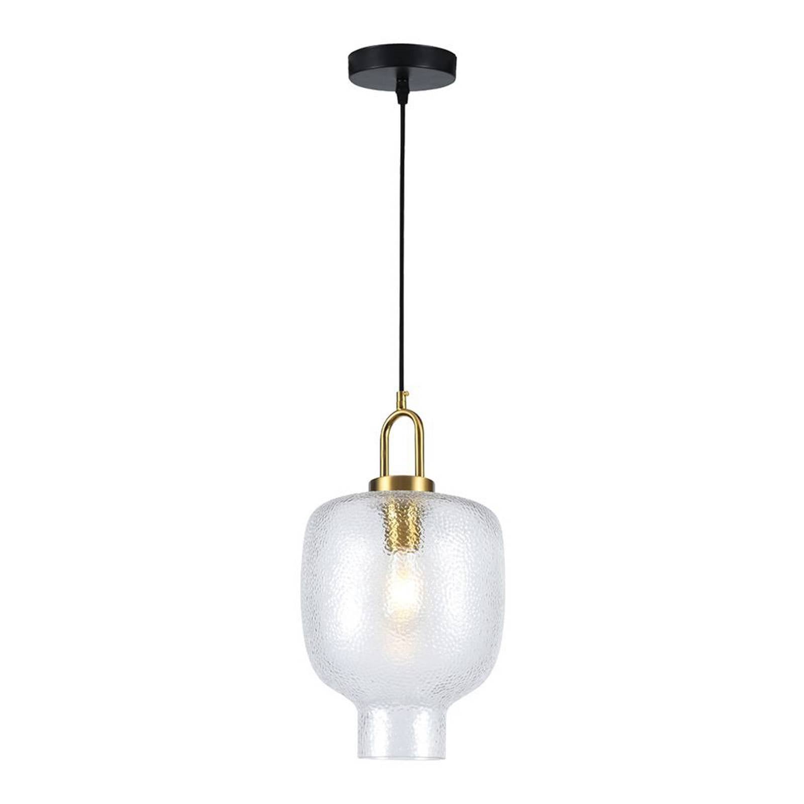 Pendellampe Oslo, Ø 23 cm, klar/goldfarben, Glas