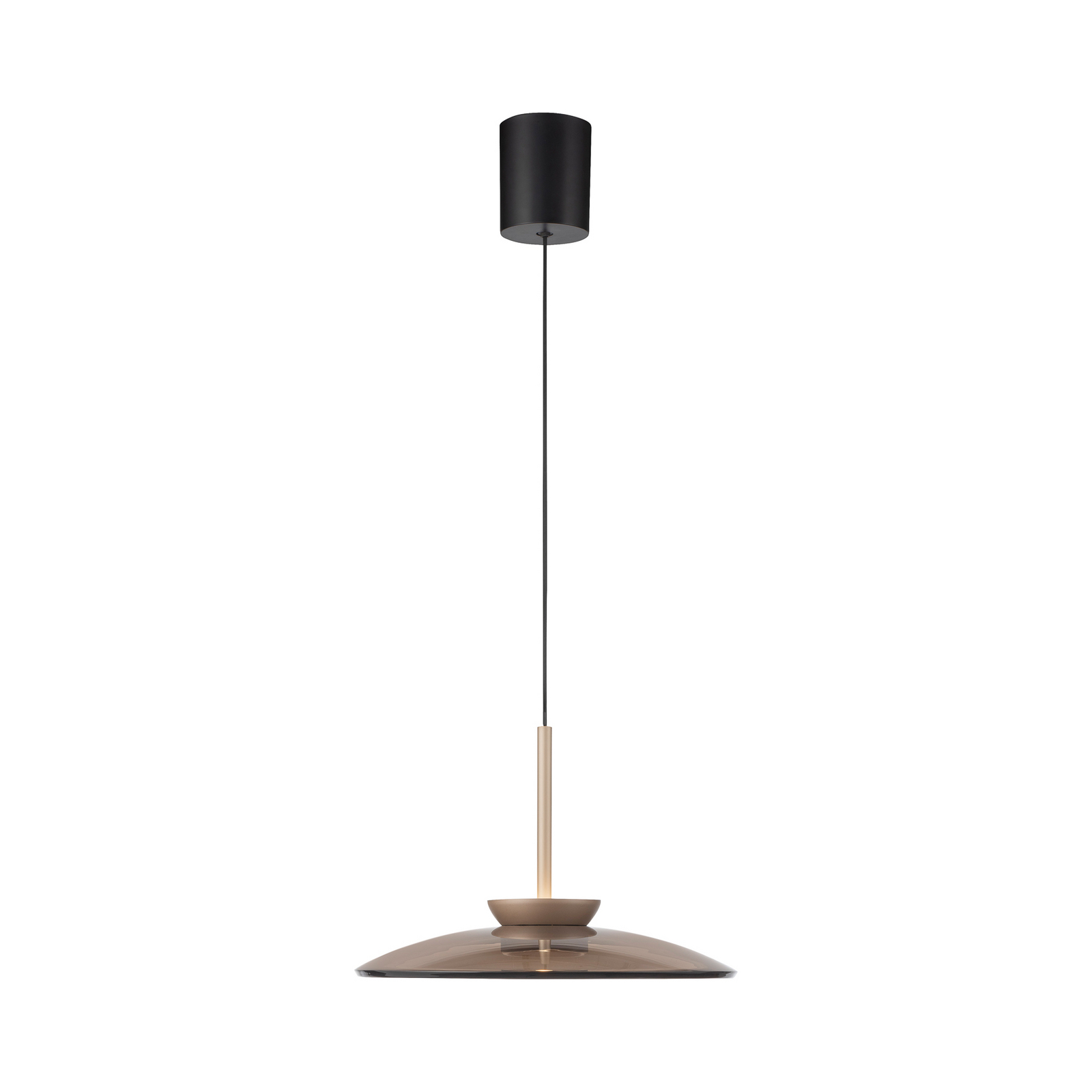 Suspension LED E-Moon, bronze et verre ambré (foncé), Ø 50 cm - PURE Suspension LED E-Moon, bronze et verre ambré (foncé), Ø 50 cm - PURE