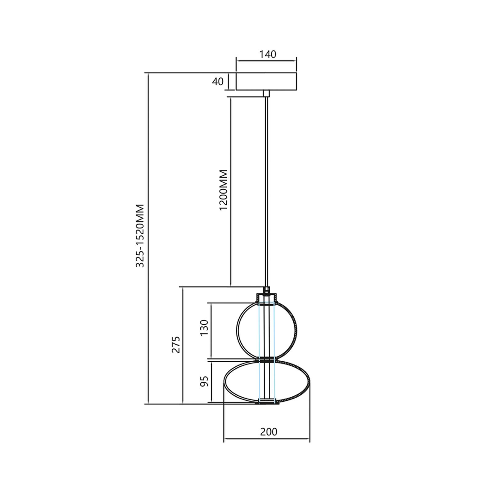 Lampa wisząca LED Daphne, bursztynowo-przezroczyste szkło, wysokość 28 cm