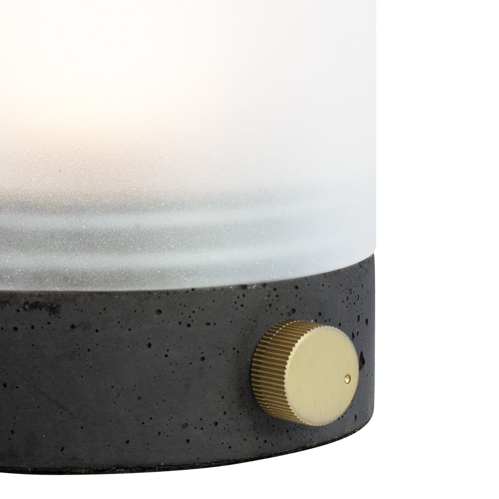 Candeeiro de mesa LED recarregável Dyberg Larsen Cozy, altura 20,5 cm, betão