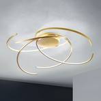 Dazzling LED ceiling light Space gold leaf 80 cm