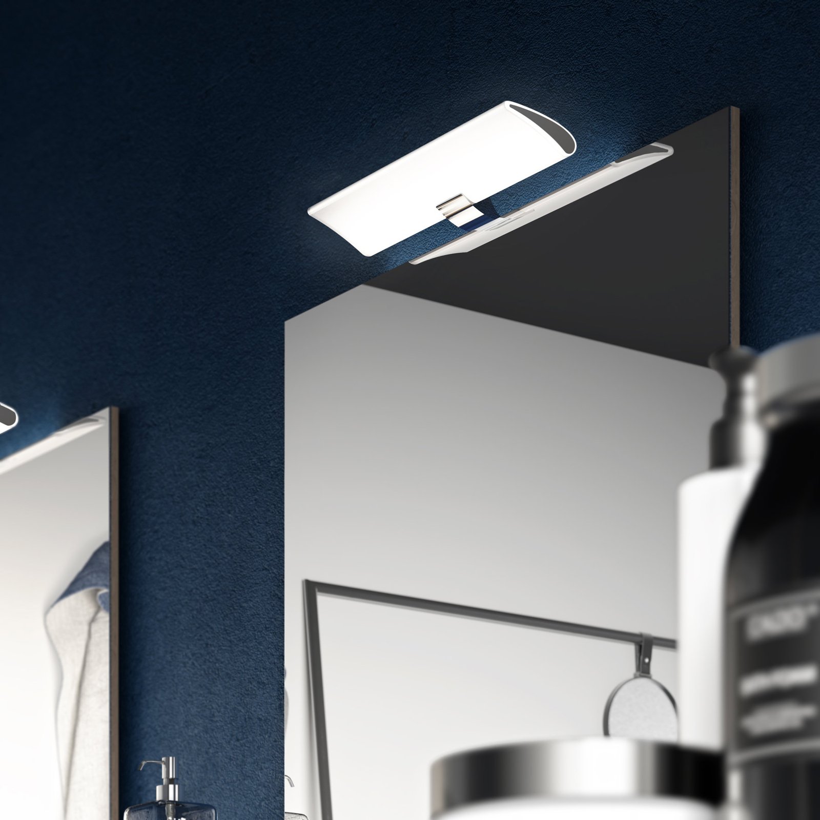 Miracle LED spiegellamp in chroom, breedte 80 cm