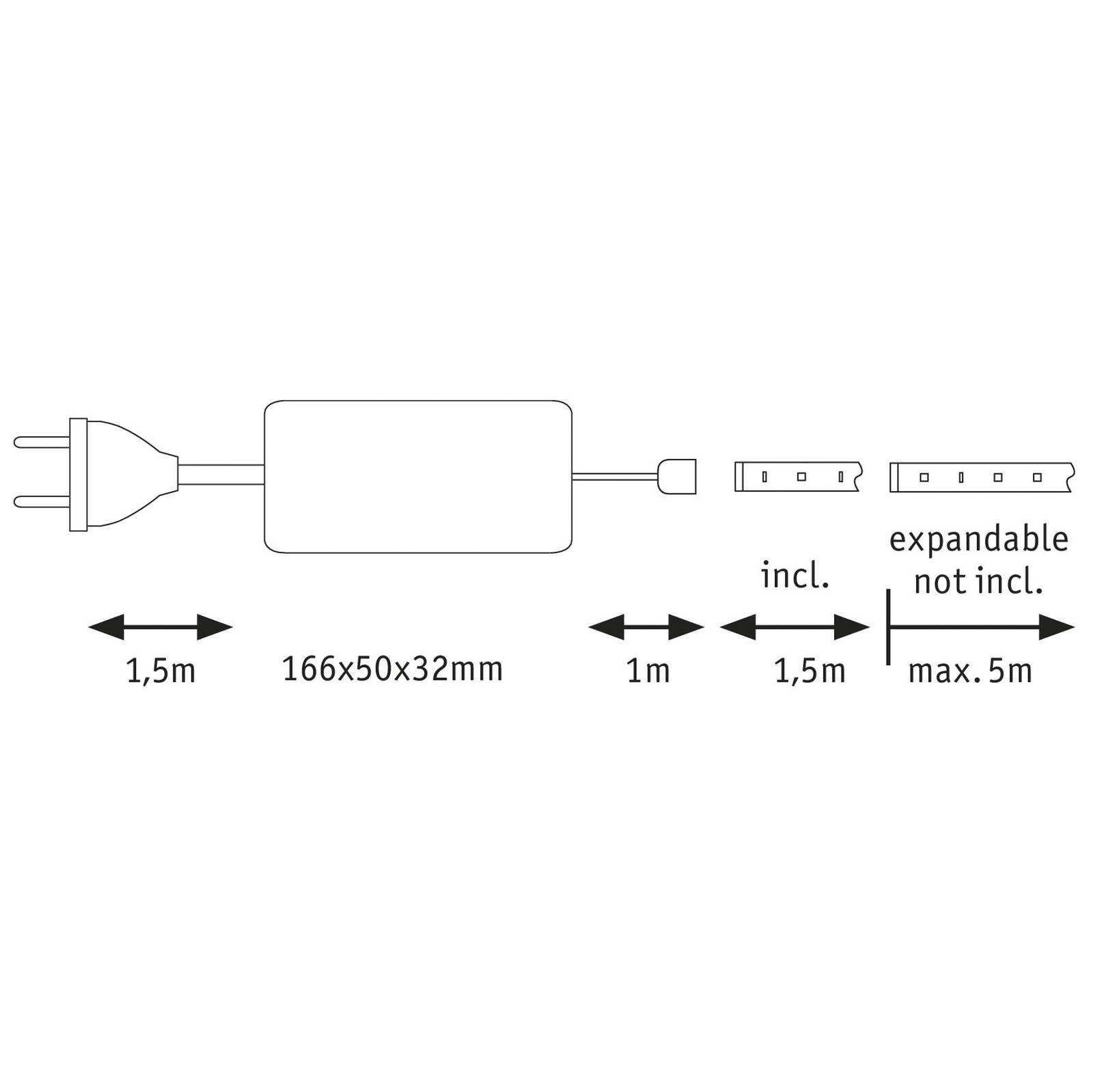 Paulmann MaxLED 1000 zestaw IP44 ciepła biel 1,5m