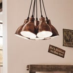 Pendant light Priddy 1, seven-bulb, antique copper