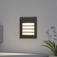 Arcchio LED nástenné svietidlo Zamo, žalúzia, čierne, IP65