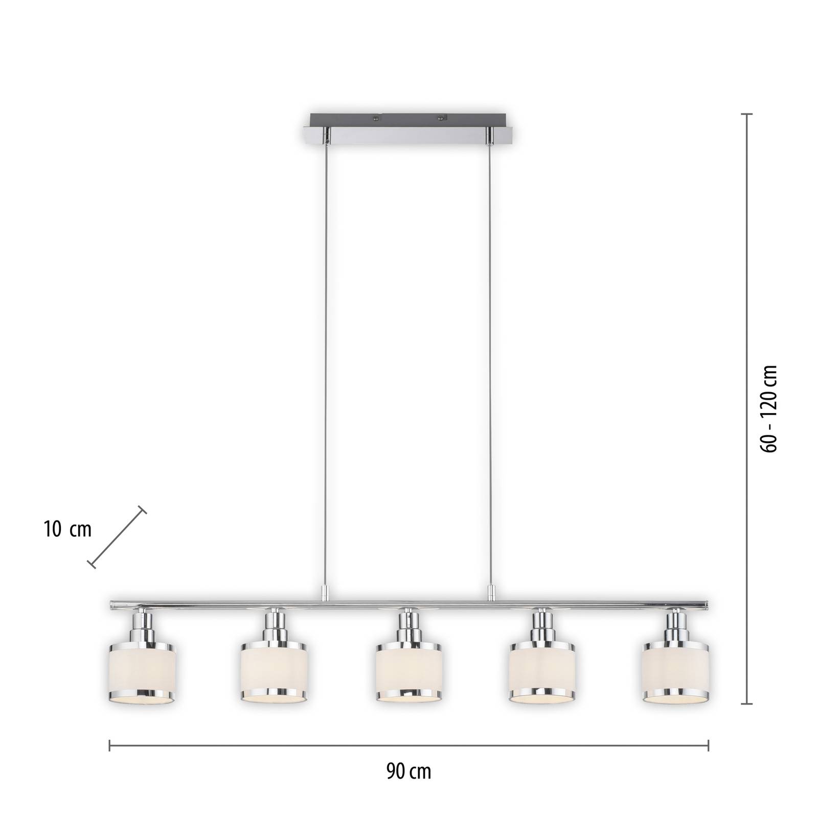 Lampa wisząca Accor, wersja 5-punktowa