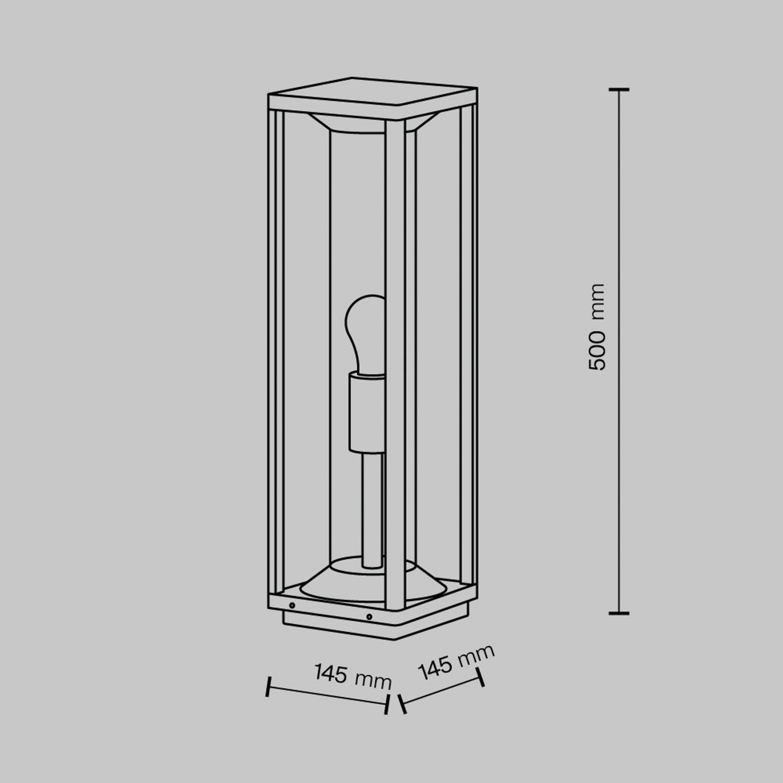 Maytoni Φωτιστικό βάσης Cell, γραφίτη, αλουμίνιο, ύψος 50 cm, IP54