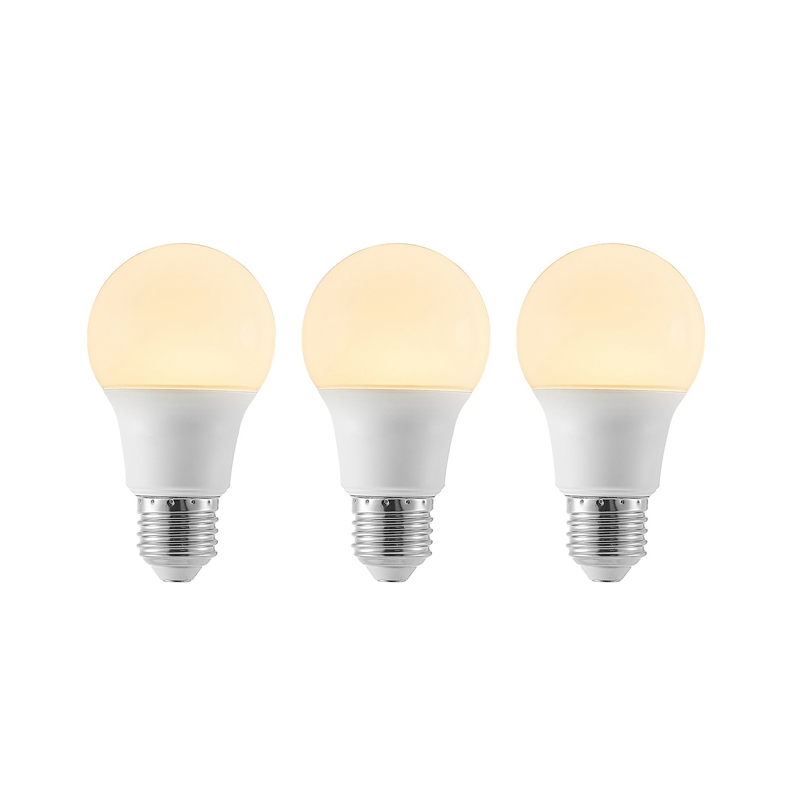 LED-lamppu E27 A60 8W 3 000 K opaali, 3 kpl