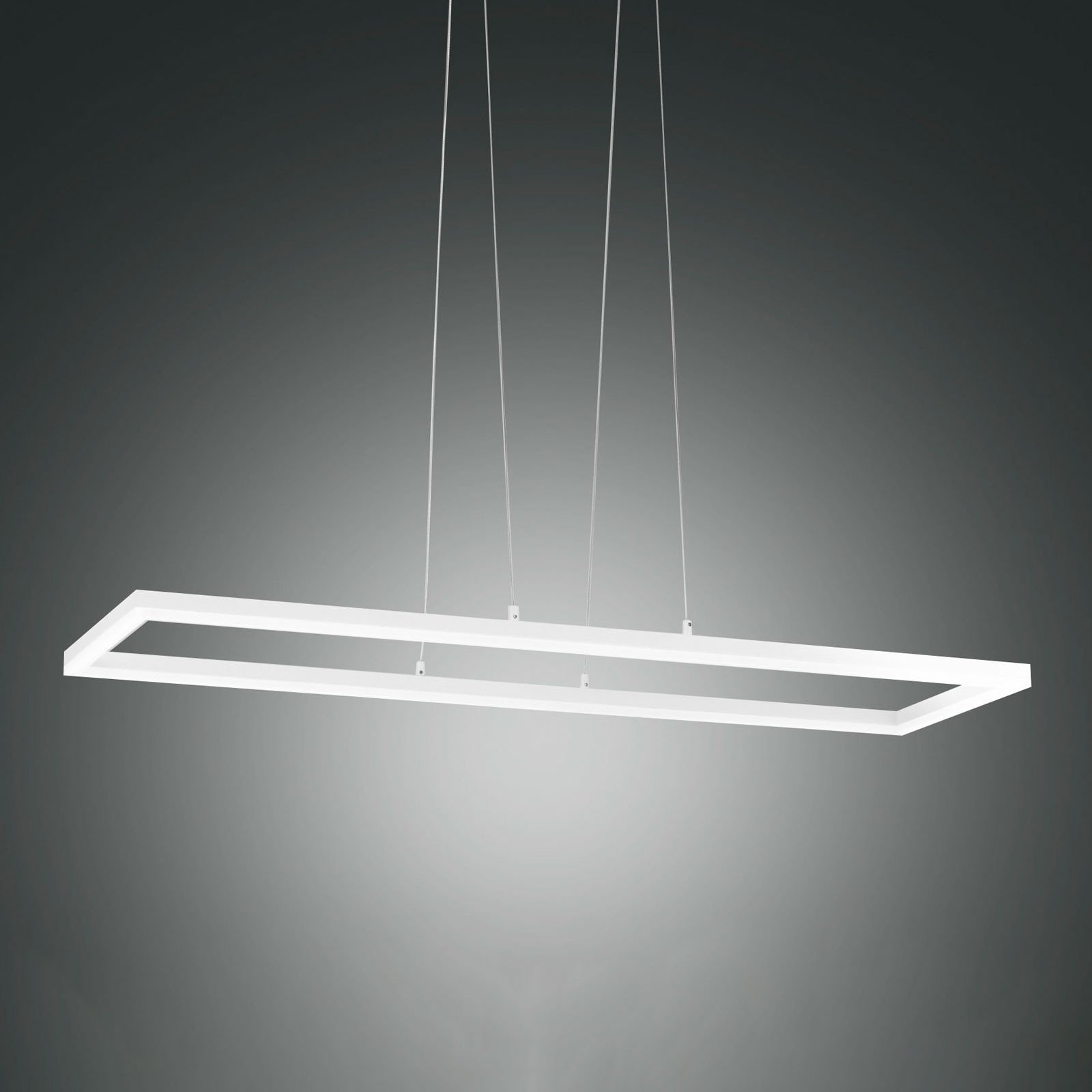 Fabas Luce Lampă pendul LED Bard 92x32 cm pe alb - Camera de zi / sufragerie - modern - alb mat - Metal
