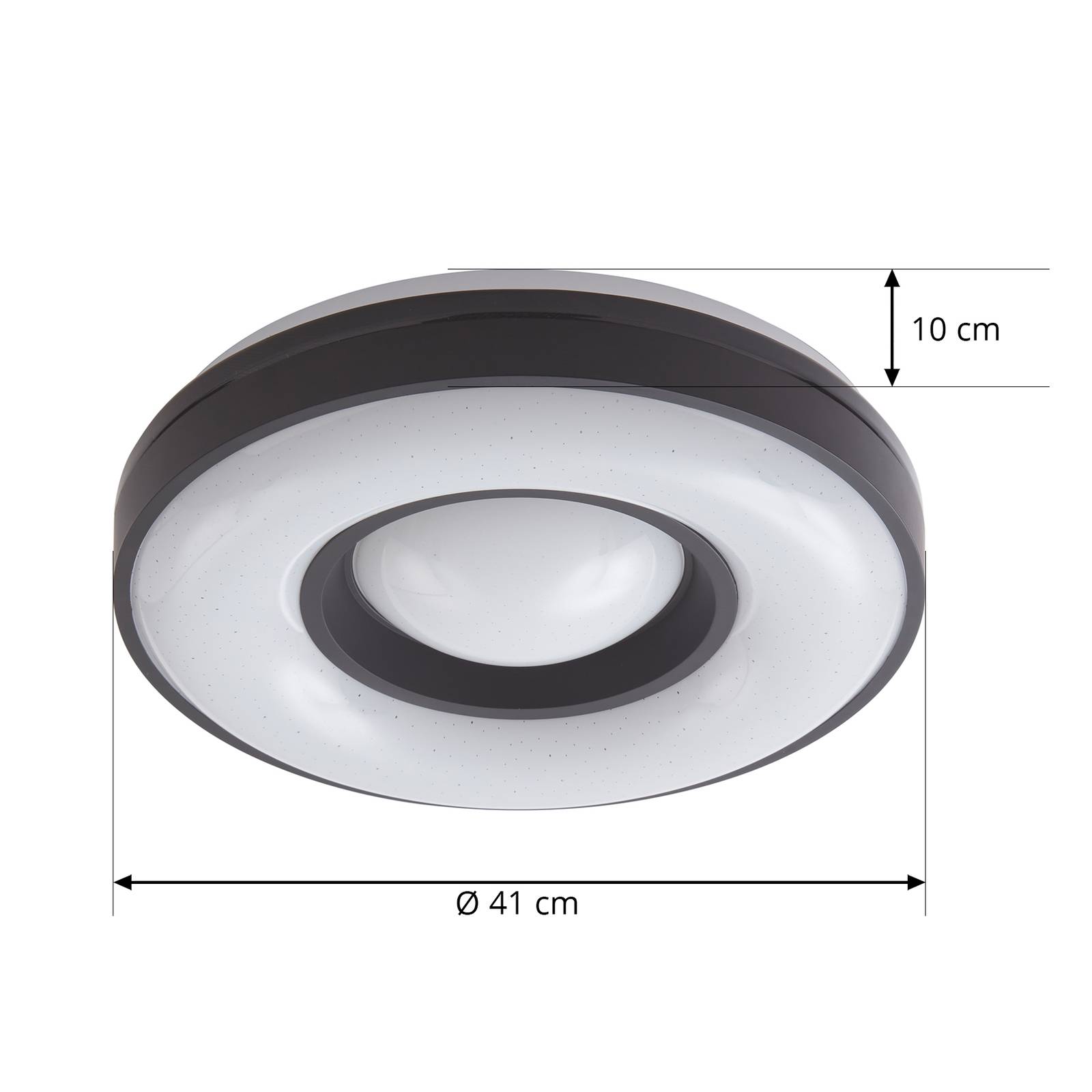 Lindby Lindby Aaesha LED stropní bílá/černá Ø40,5cm