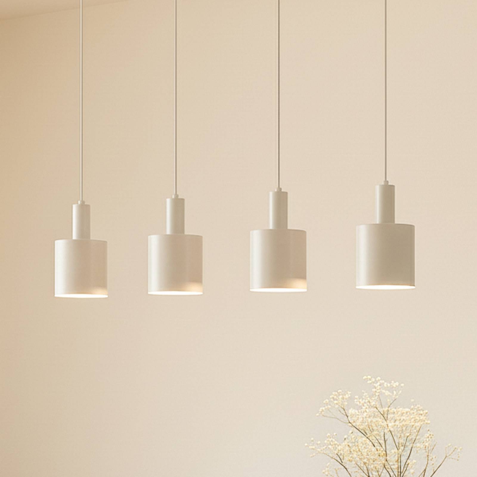 Lindby Hängelampe Ovelia, beige, 4-flammig, Metall, E27 günstig online kaufen