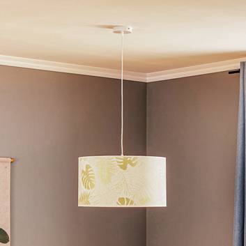 Hanglamp Areca met bladpatroon, goud