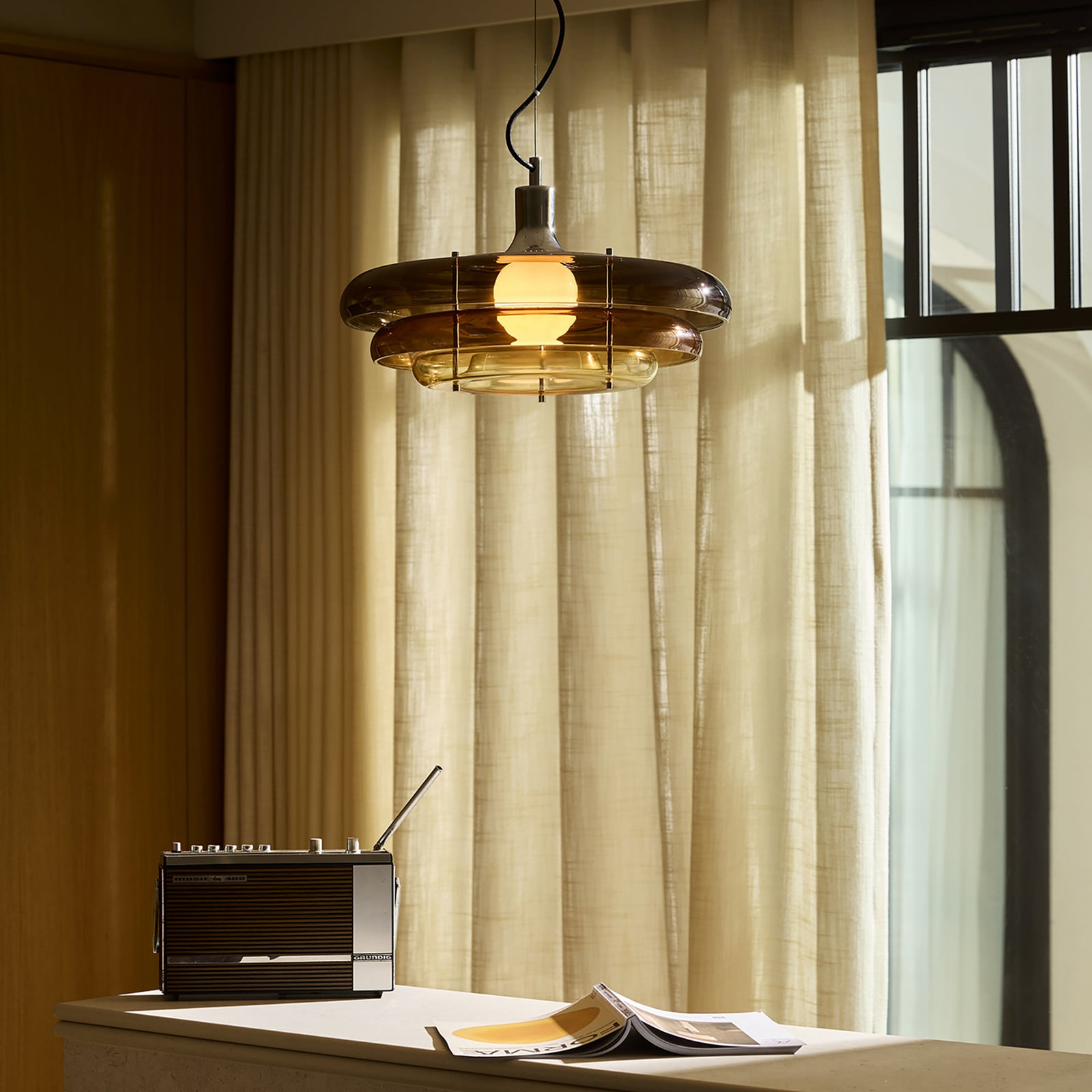 Lampada a sospensione Sunset Ø 45 cm, ambra - MARKET SET