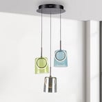 Paul Neuhaus LED hanging light Zula, Ø 40 cm, colourful, 3-bulb.