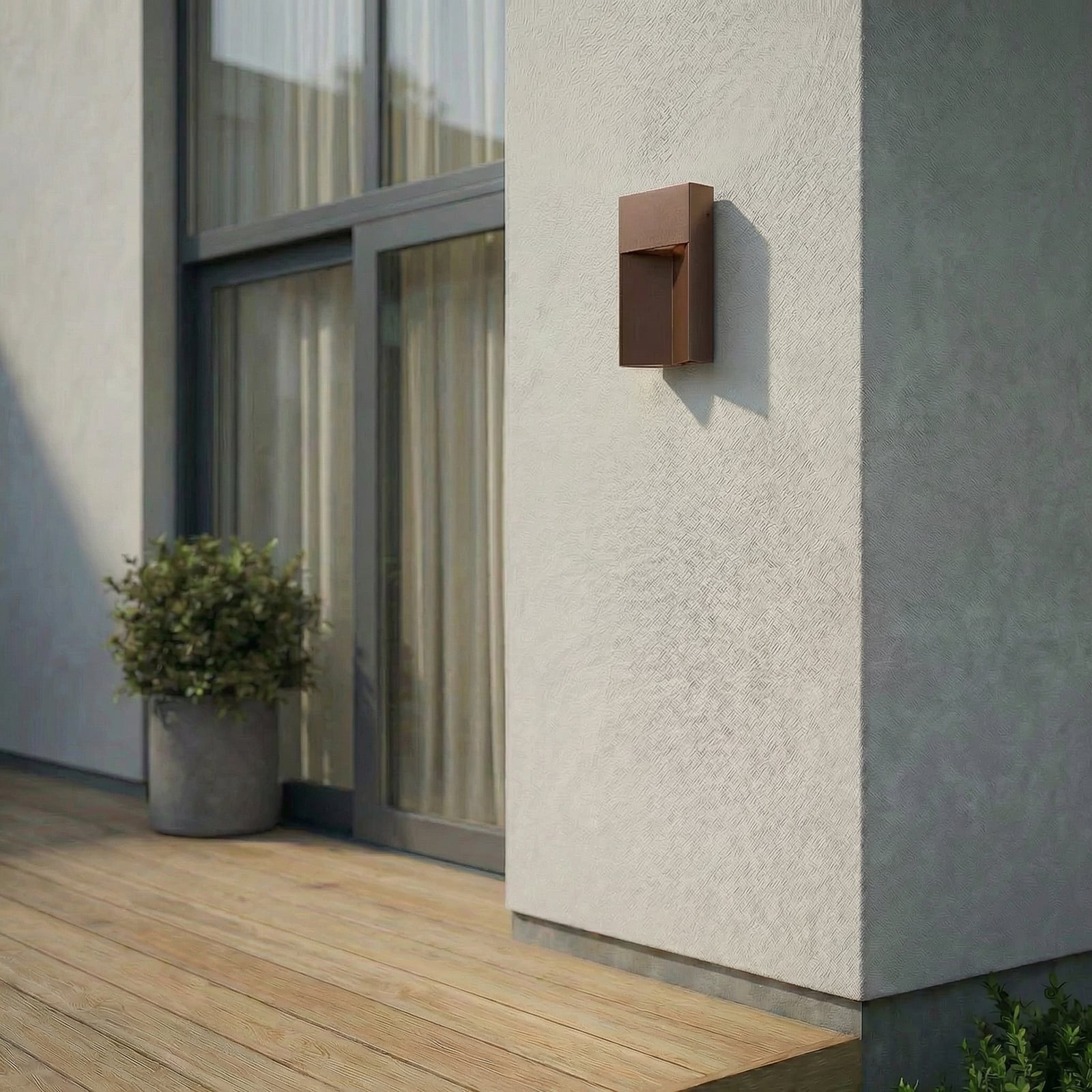 Kaholo vanjska zidna LED svjetiljka, CCT, aluminij, IP44, smeđa, četvrtasta - Kaholo vanjska zidna LED svjetiljka, CCT, aluminij, IP44, smeđa, četvrtasta -