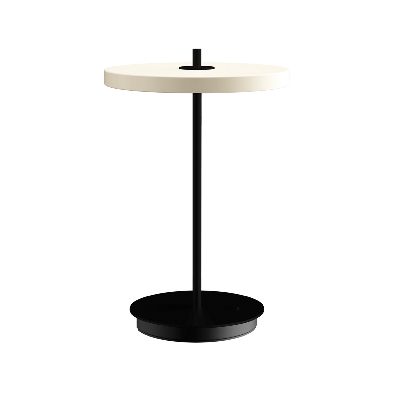 UMAGE Asteria Move LED tölthető asztali világítás, gyöngyházfehér/fekete, 31 cm