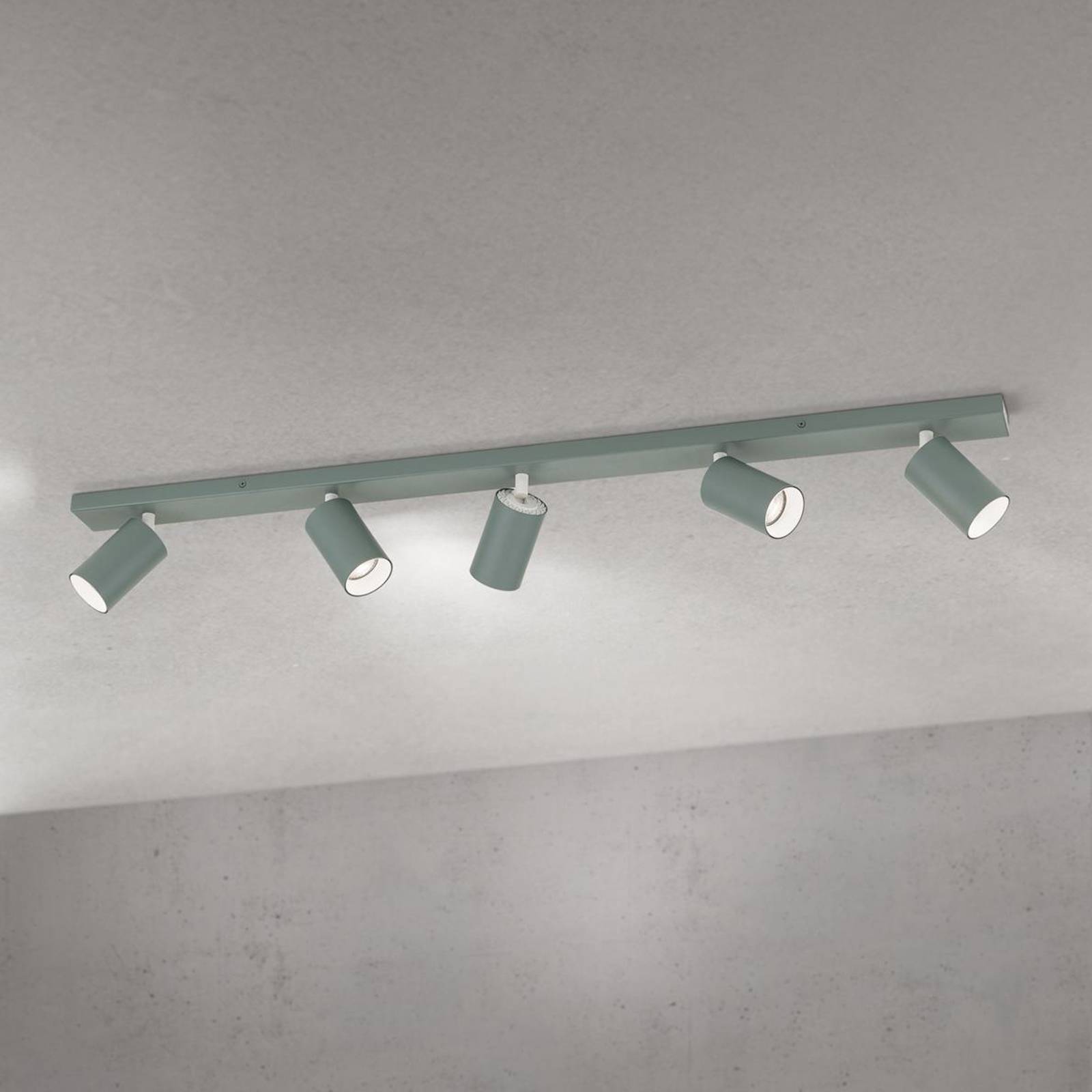 Deckenstrahler Sean, lichtgrün, 5-flammig, Aluminium, GU10 günstig online kaufen