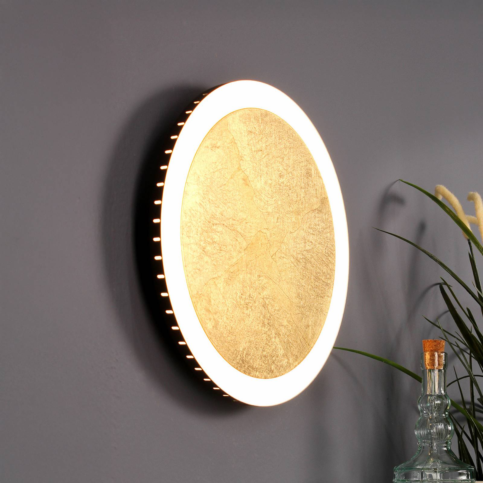 LED-Wandleuchte Moon Ø 40 cm, gold günstig online kaufen
