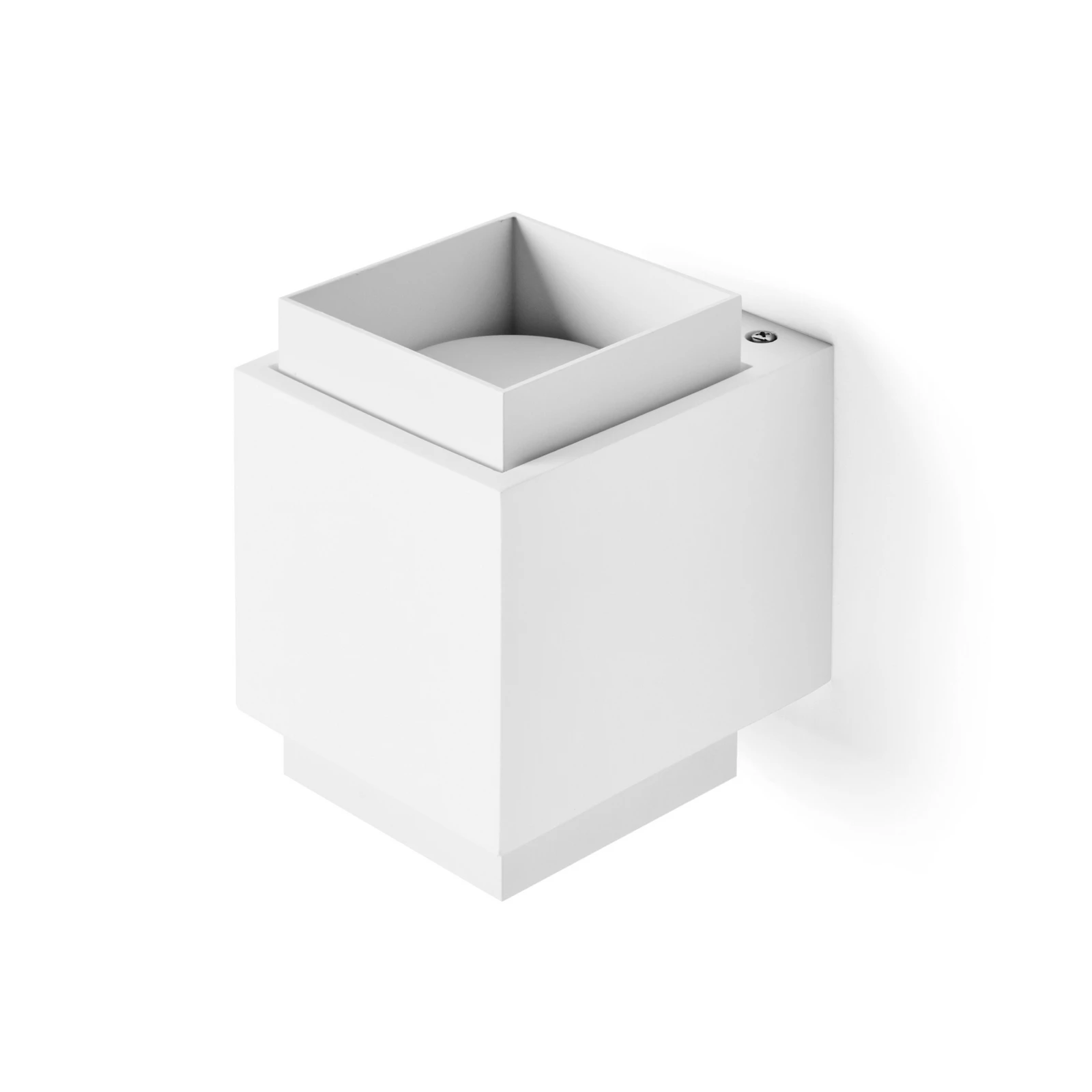 Nástenné svietidlo Syme, biele, hranaté, 11 cm, omietka, GX53