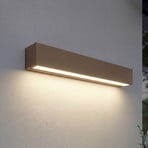 Lucande LED āra sienas lampa Lengo, 50 cm, brūna, virzienā uz leju, 3000 K