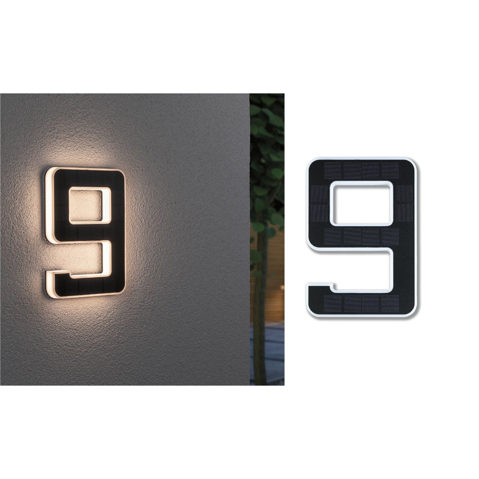 Paulmann solcelledrevet LED-husnummer 9