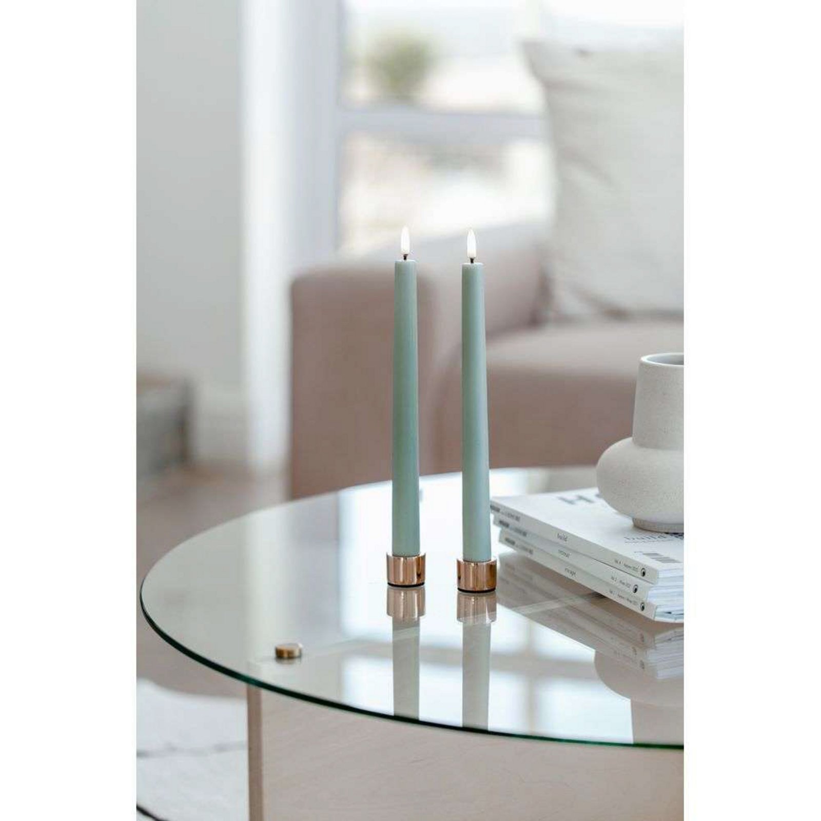 Light Candle Holder Taper 2 pcs. Rose Gold - Uyuni Lighting