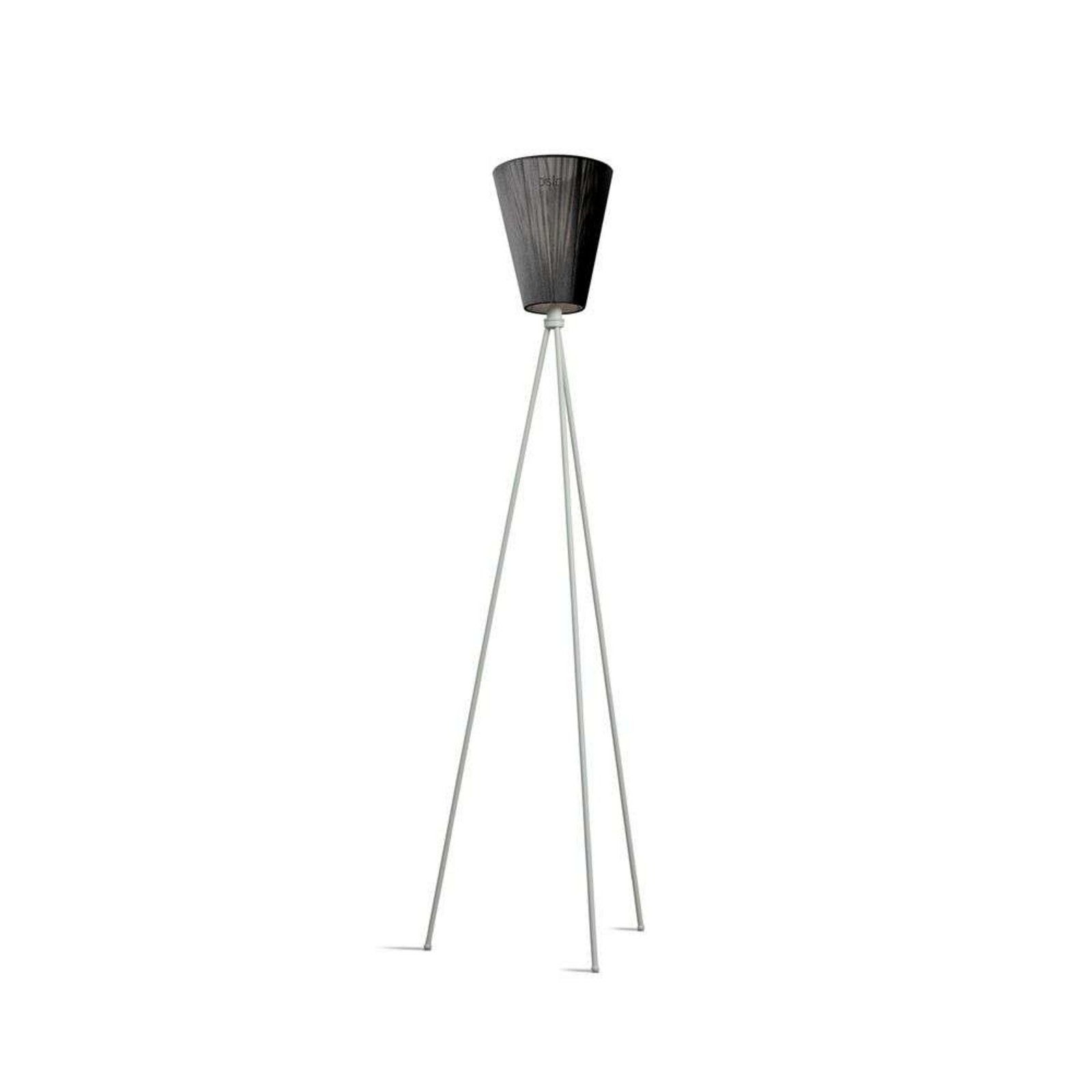 Oslo Wood Floor Lamp Light Grey/Black - Northern