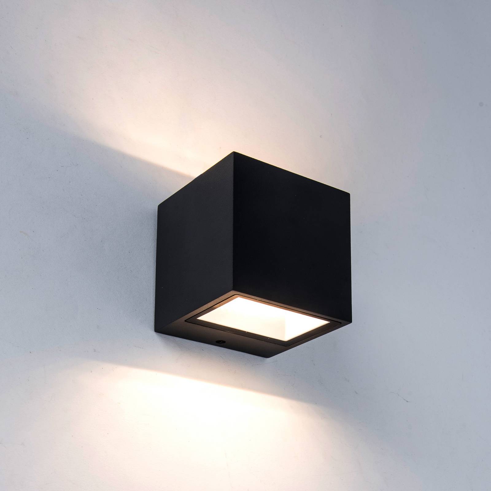 Kinkiet zewnętrzny LED Gemini czarny matowy 8,8cm