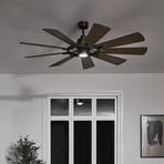 Ventilador de techo LED Gentry blanco/nogal oscuro