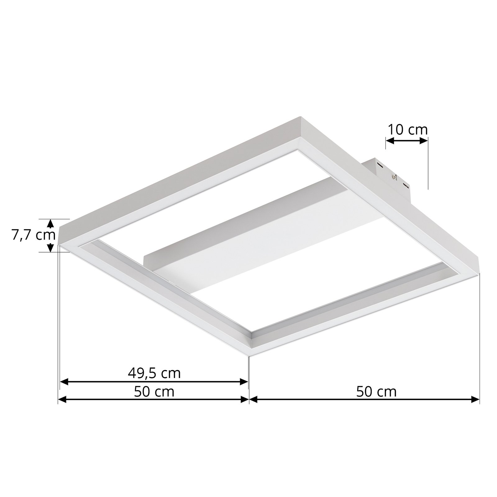 Lucande Smart LED ceiling light Tjado, 50 cm, white, RGBW