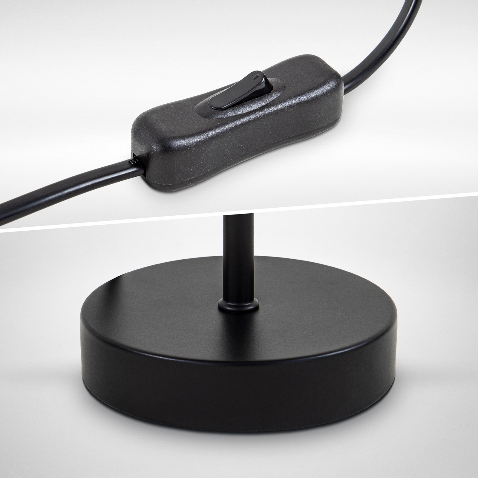 Tischleuchte Kari, schwarz/gold, Höhe 33 cm, Textil, E27 Tischleuchte Kari, schwarz/gold, Höhe 33 cm, Textil, E27