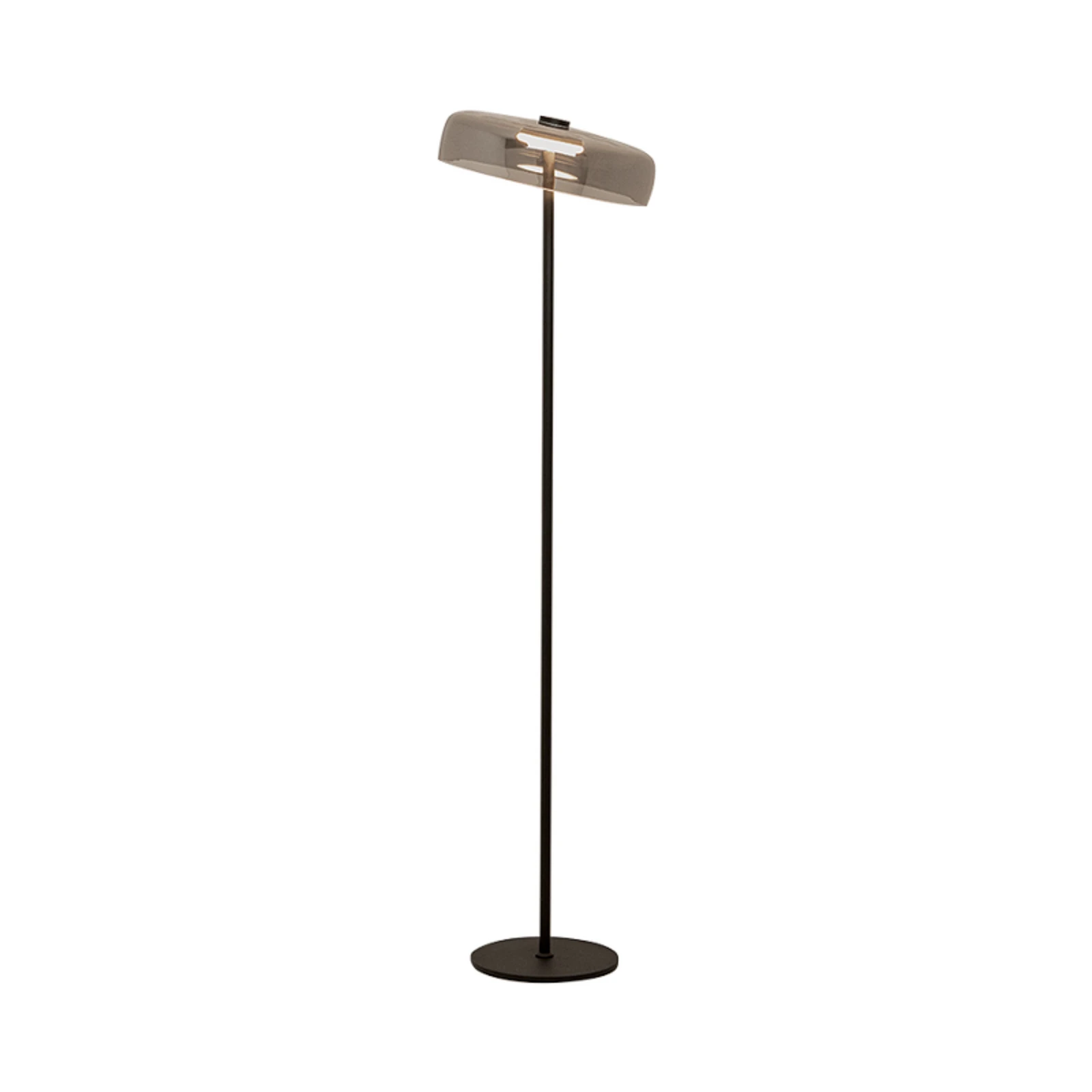 LED-lattiavalaisin 23055, savunharmaa, lasia, korkeus 162 cm