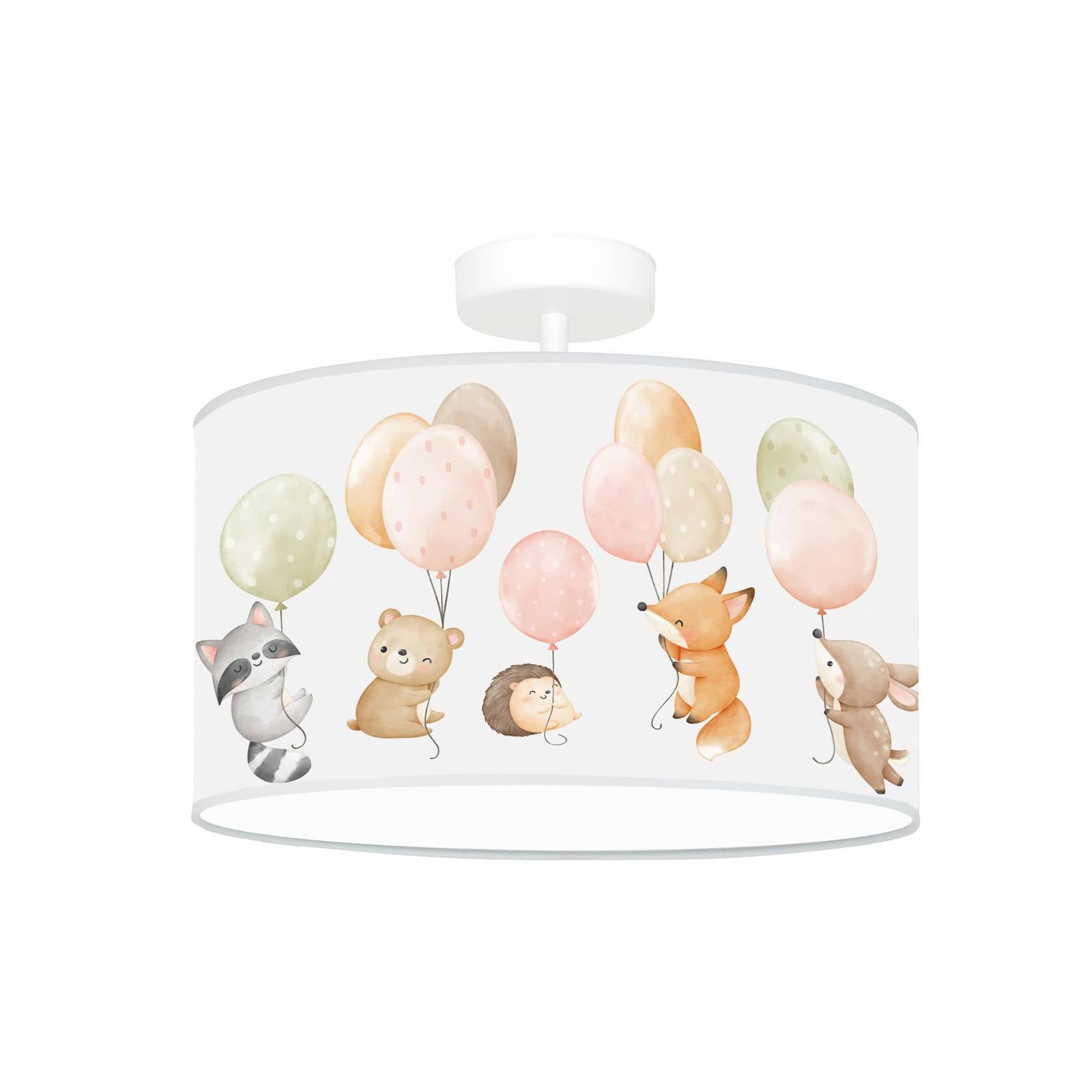 Deckenleuchte Freddy, Ø 35 cm, bunt, Tiere, Stoff, E27